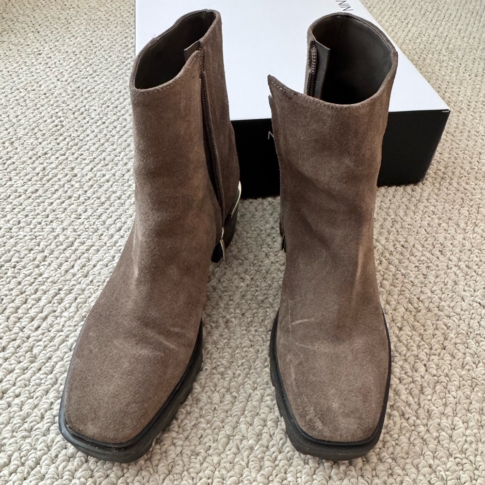 Nine West - Taupe Suede Ankle Boots (7.5)